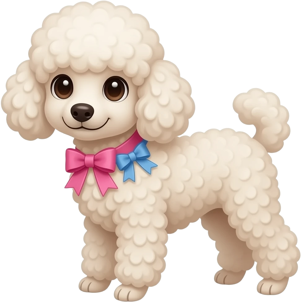 poodle ribbon pink the blue emoji