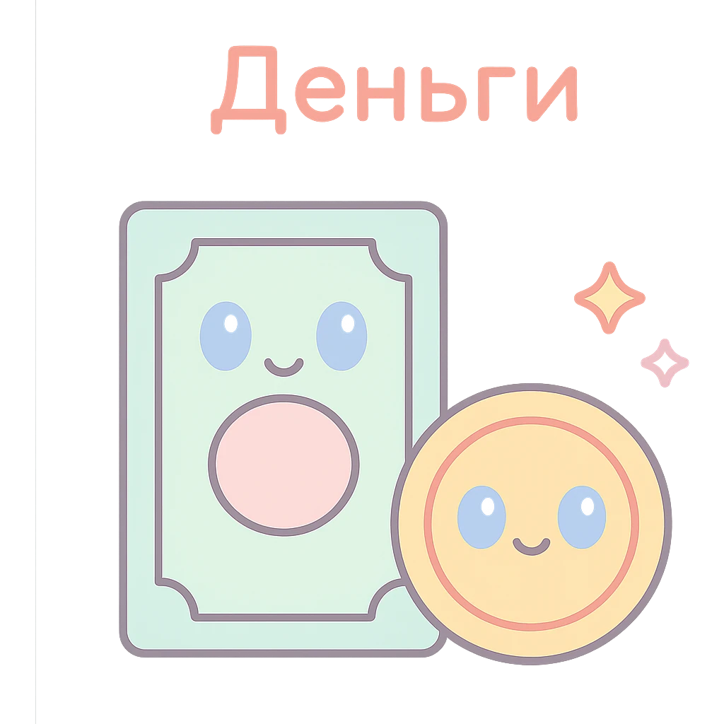 Деньги. Линейный минималистичный рисунок  emoji