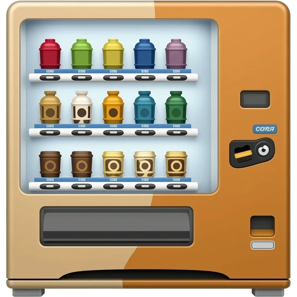 Vending machine for cofee with pay slot emoji