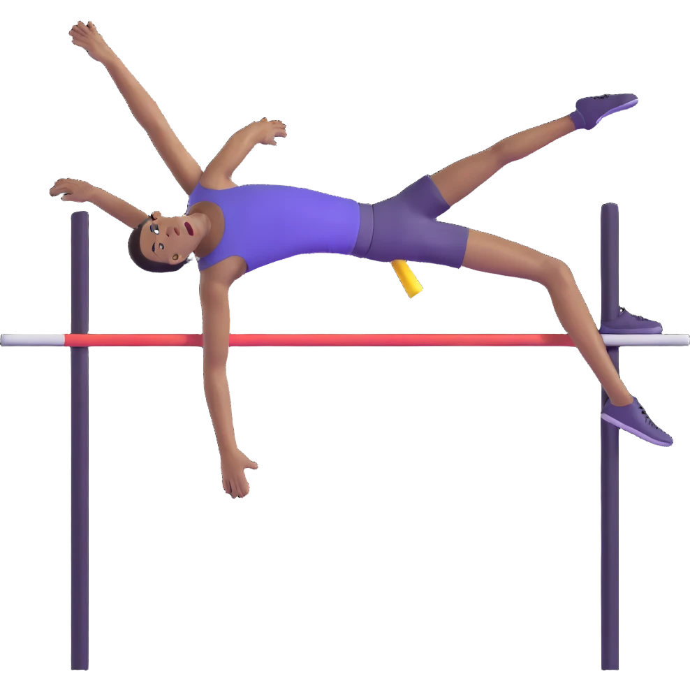 high jump athlete, arched over the bar emoji