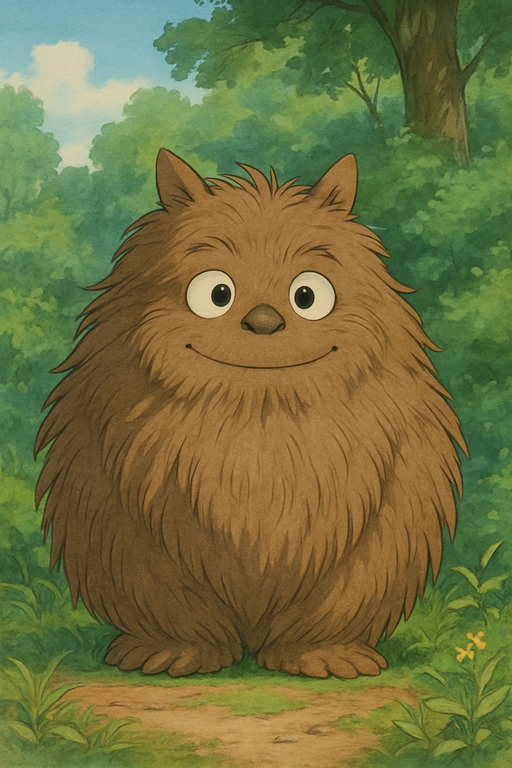 hairy creature ghibli style illustration emoji