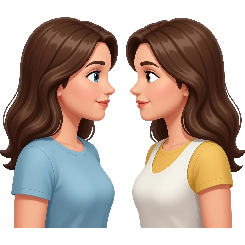 dos mujeres mirandose complices emoji