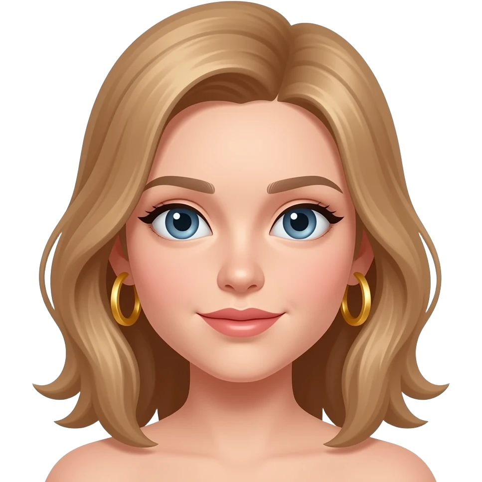 A girl with gold hoop earrings and light tan with blonde hair emoji