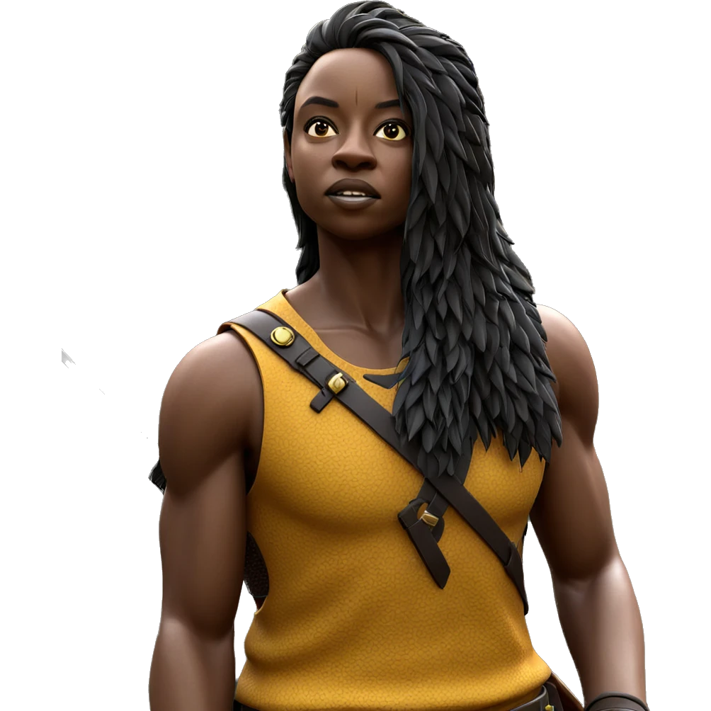 dark-haired warrior with sword emoji