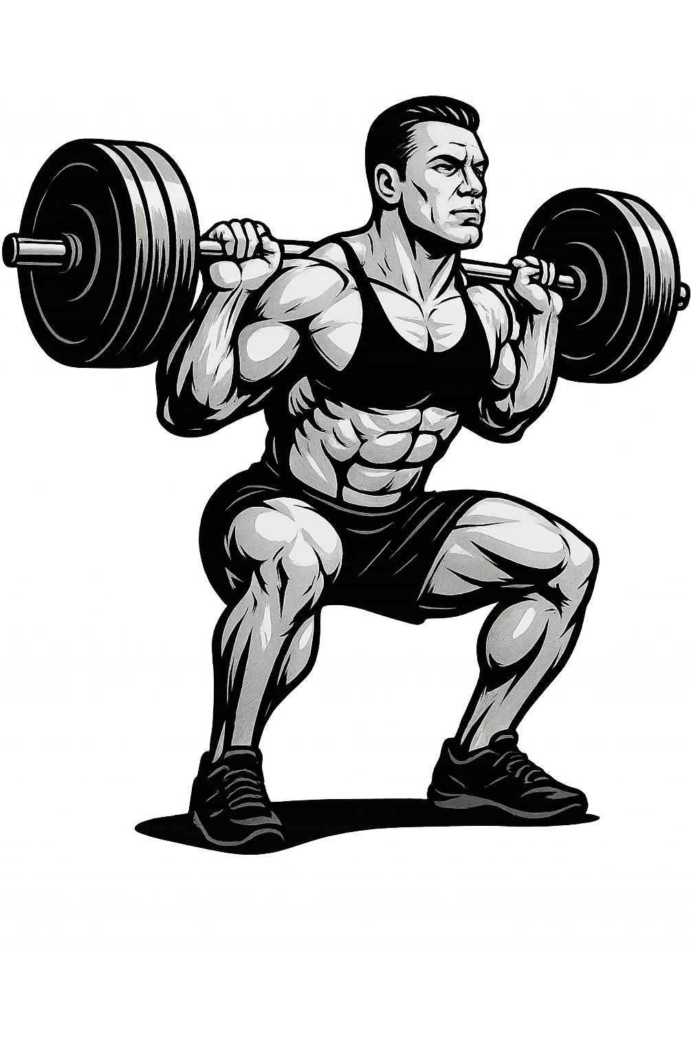 bodybuilder fa squat con bilanciere  emoji