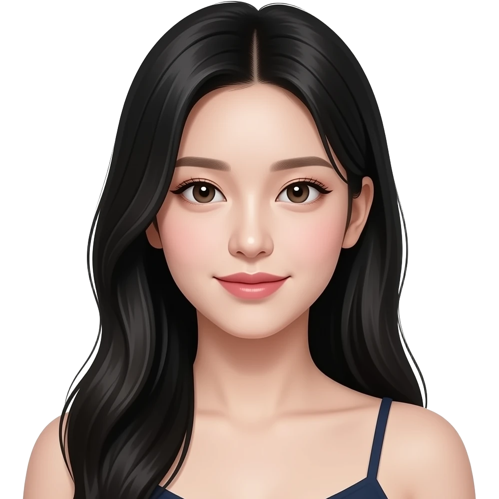 k pop idol woman black haired emoji