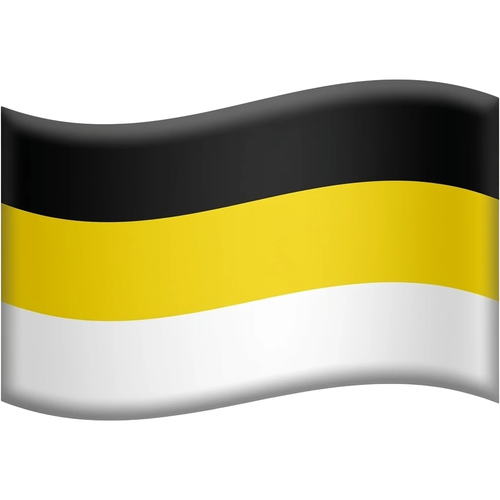 make a tricolor flag with black on top, yellow in the middle and white on the bottom emoji