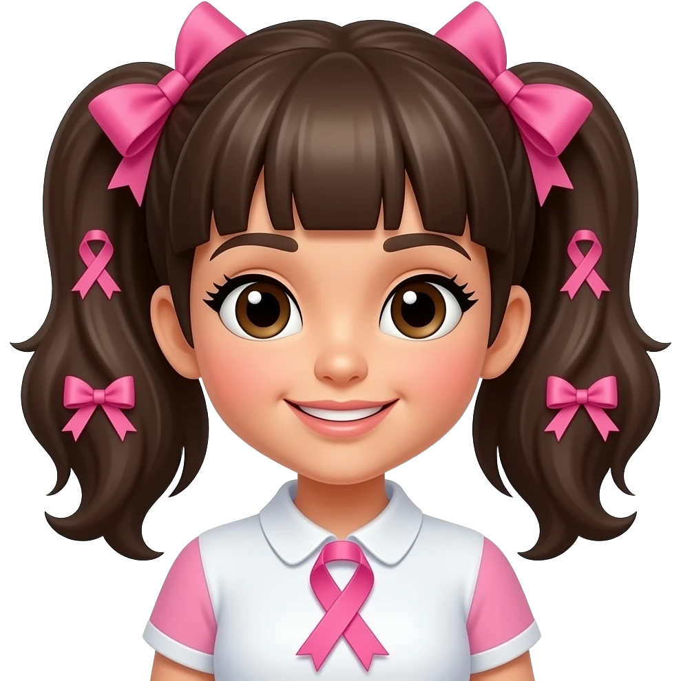 with a pink ribbon bows emoji