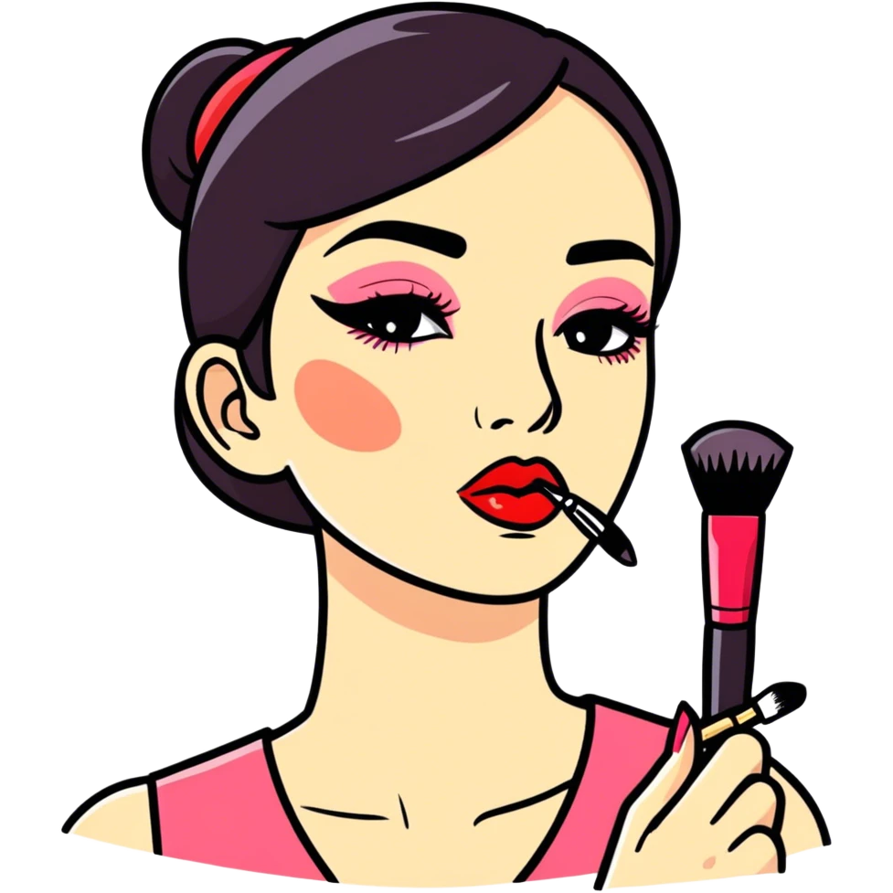 doing make up emoji