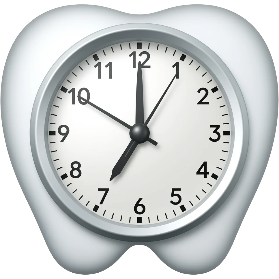 Minimalist tooth shaped alarm clock emoji