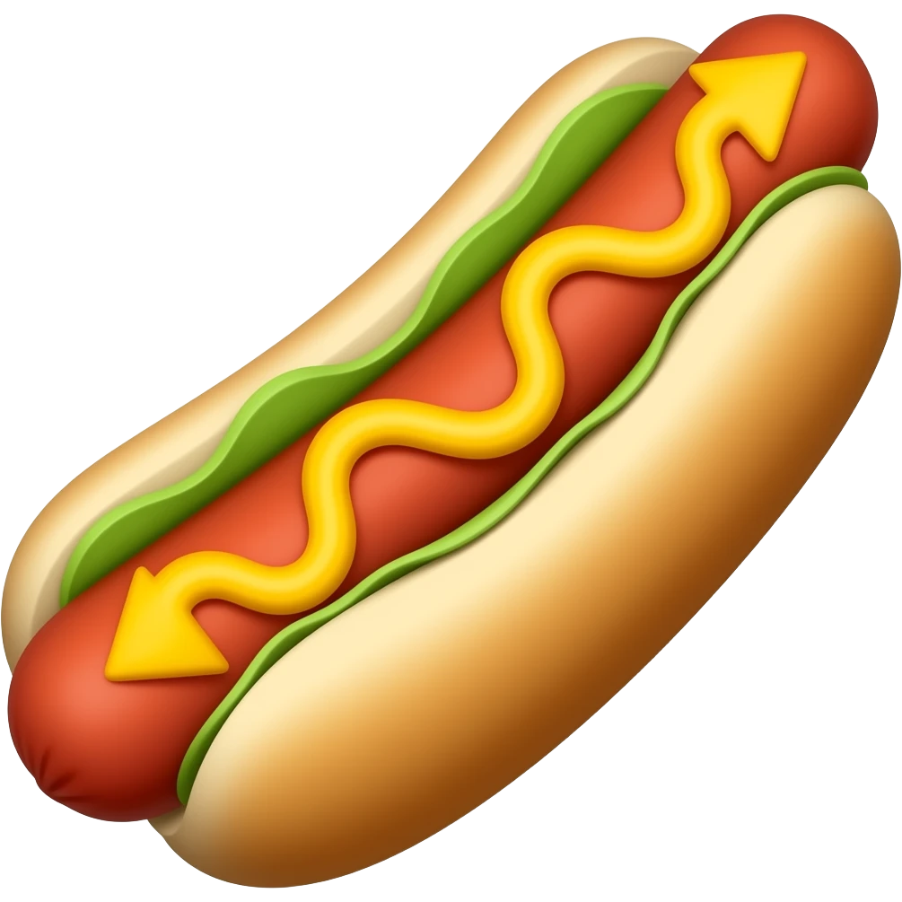 Hotdog with U-turn arrow emoji
