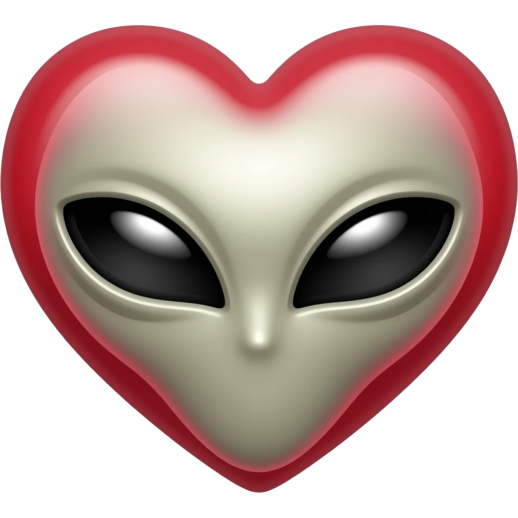 heart with alien eyes emoji