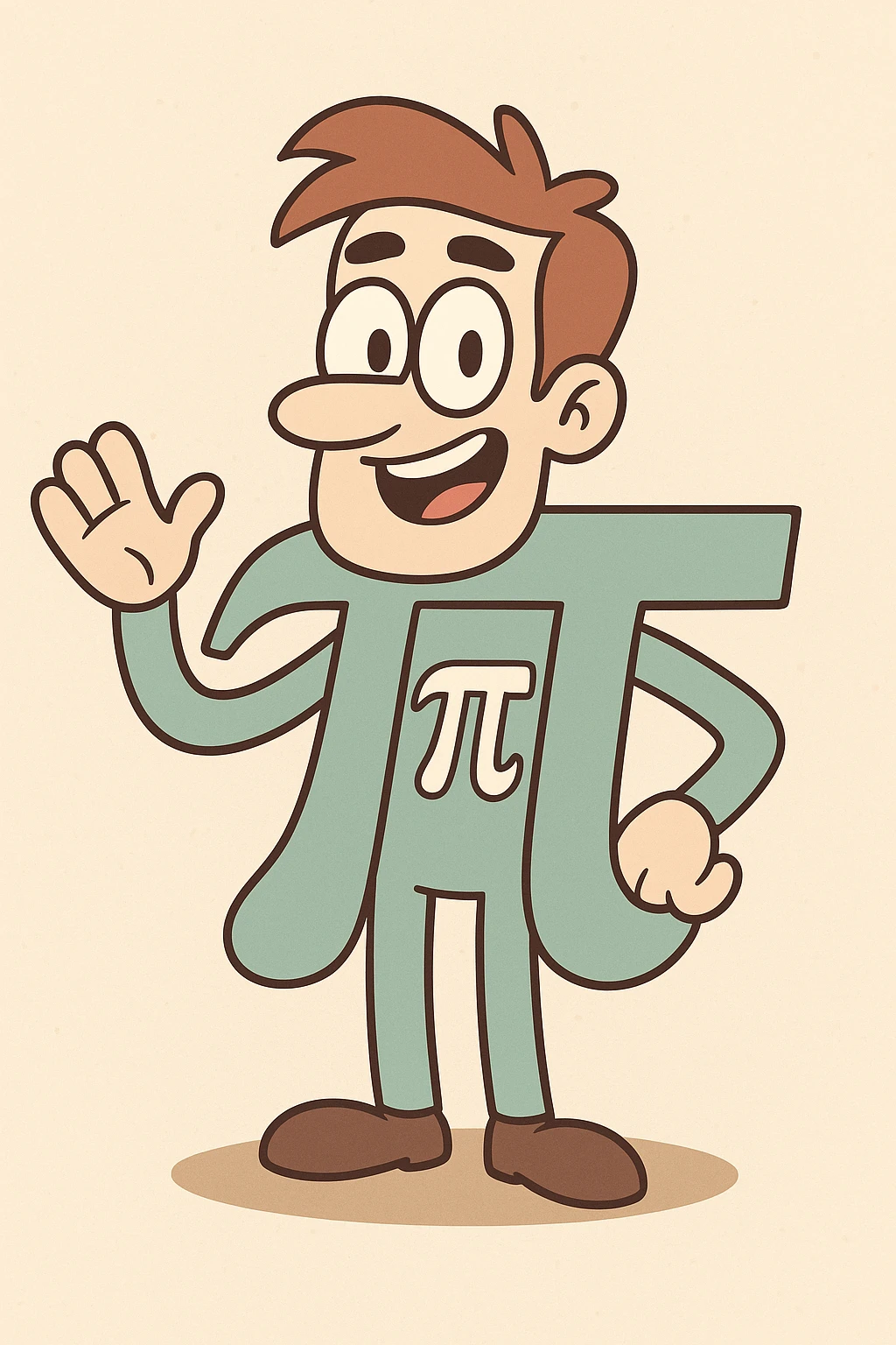 pi symbol (π), flat toon style, outlined and modern emoji