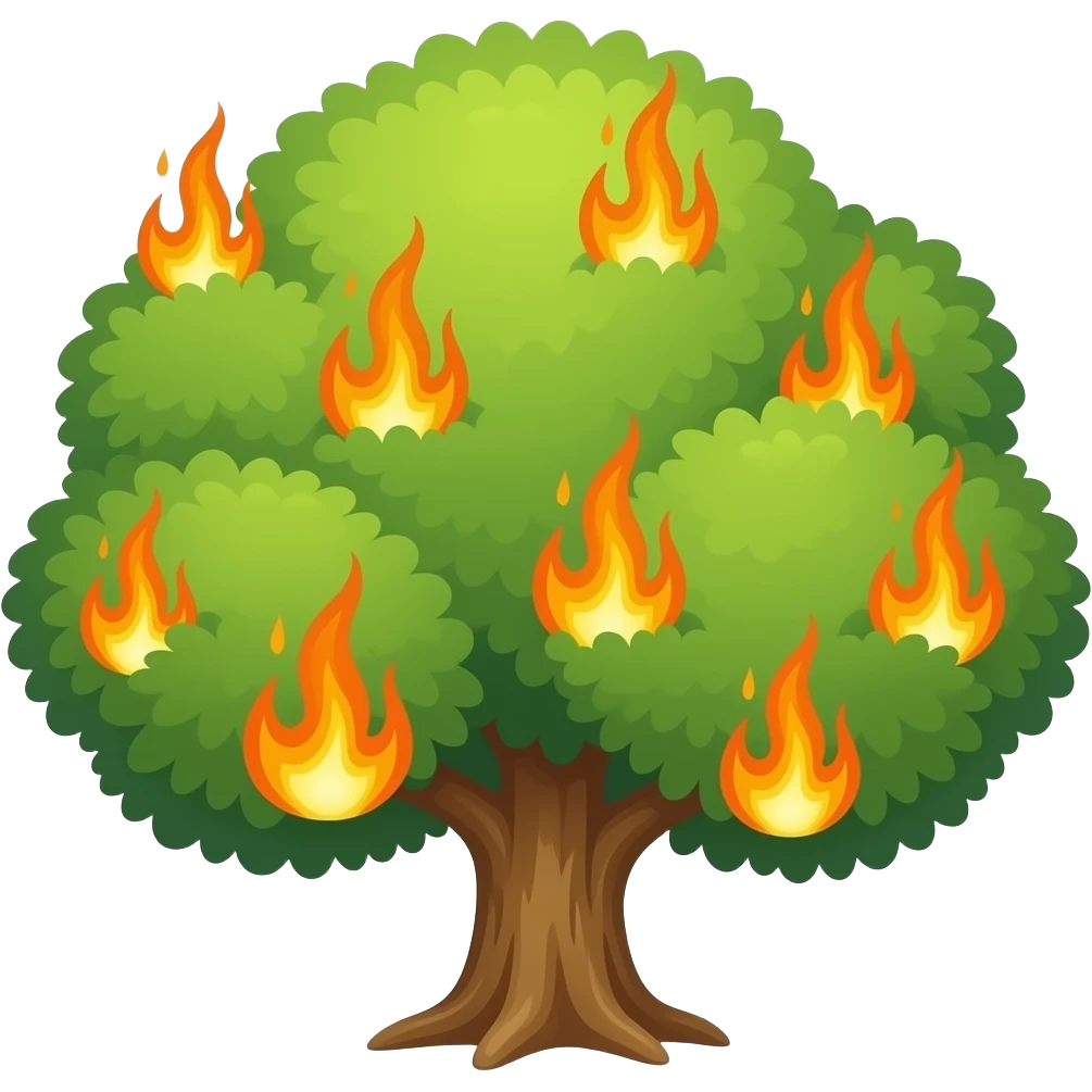 a tree on fire emoji