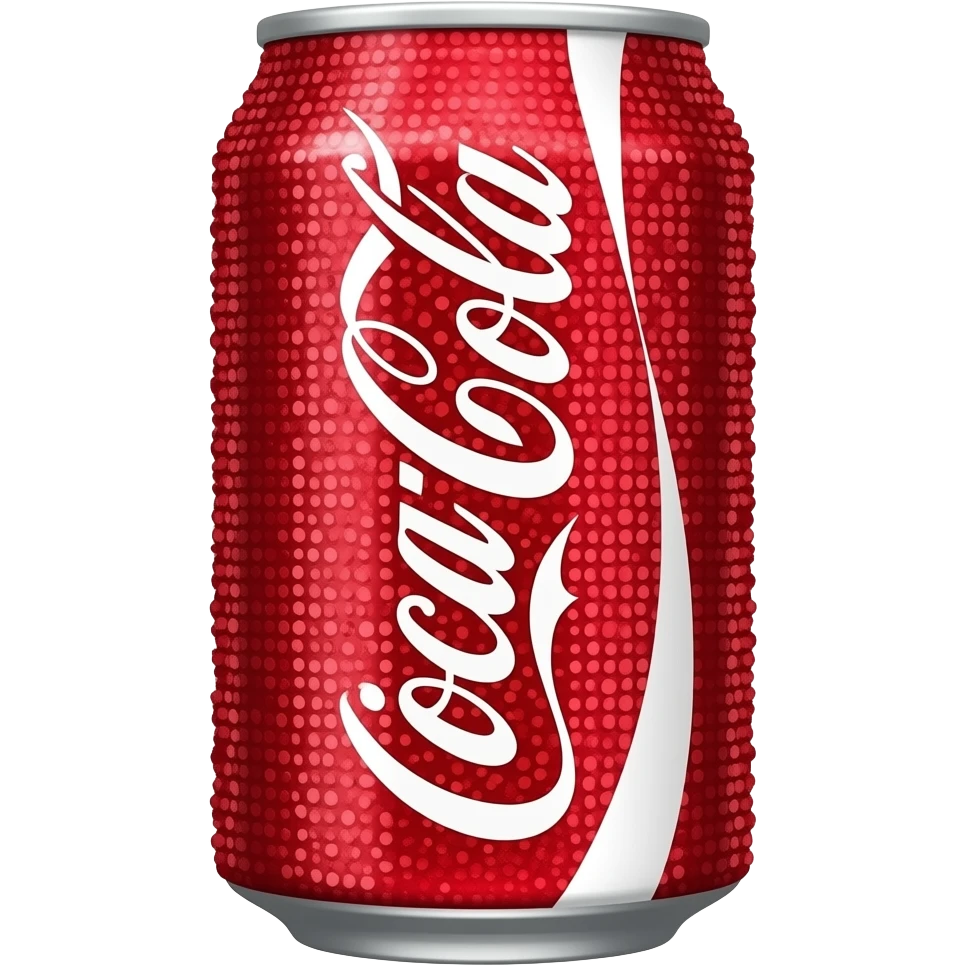 Red ultra sparkly Coca Cola can emoji