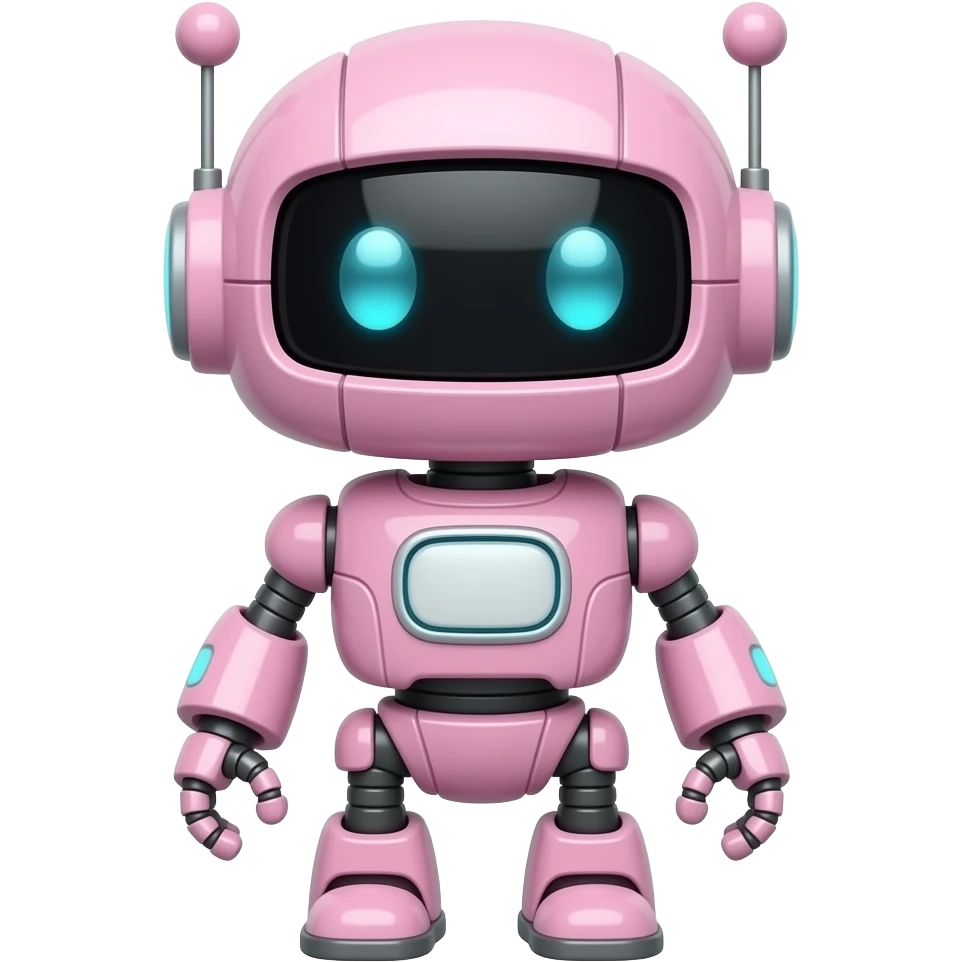 Cute pale pink robot emoji