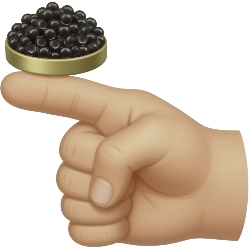 caviar above thumb on hand emoji