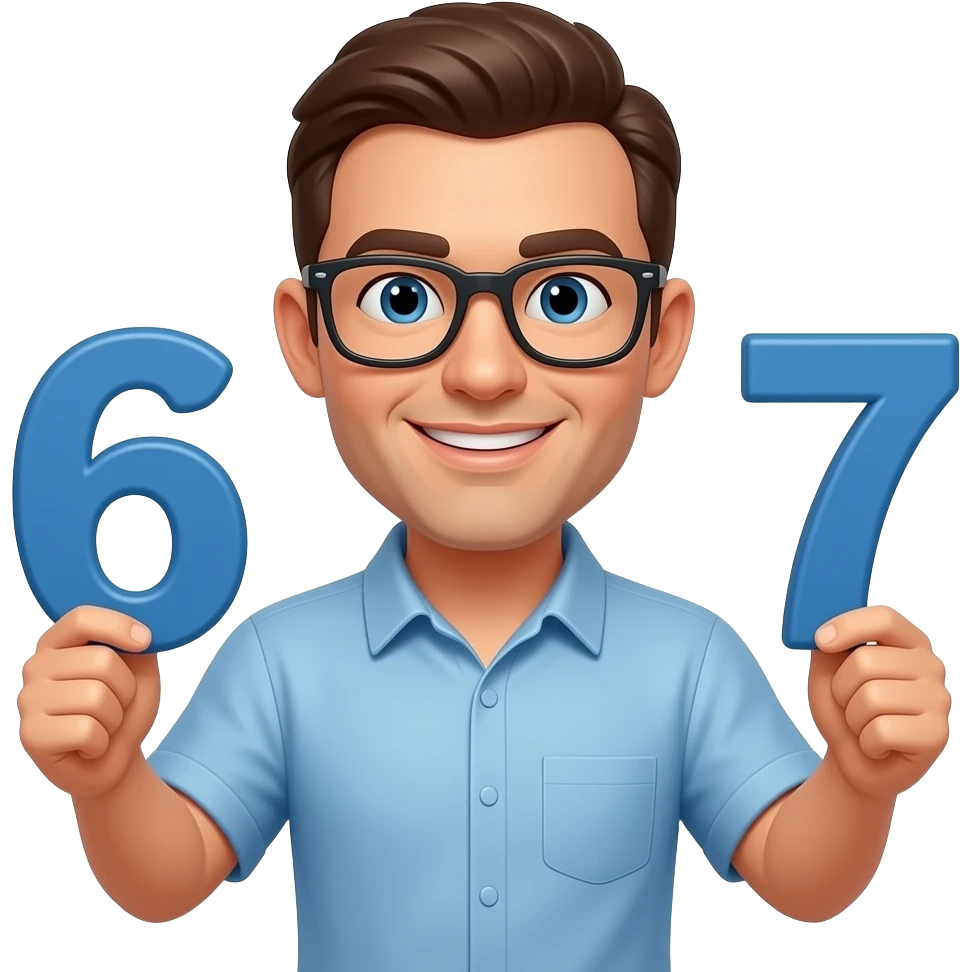 Mach mir ein 6 7 Emoji wo noch die Hände drauf sind und ein mann emoji