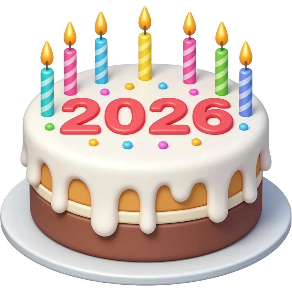 Birthday cake 2026 emoji