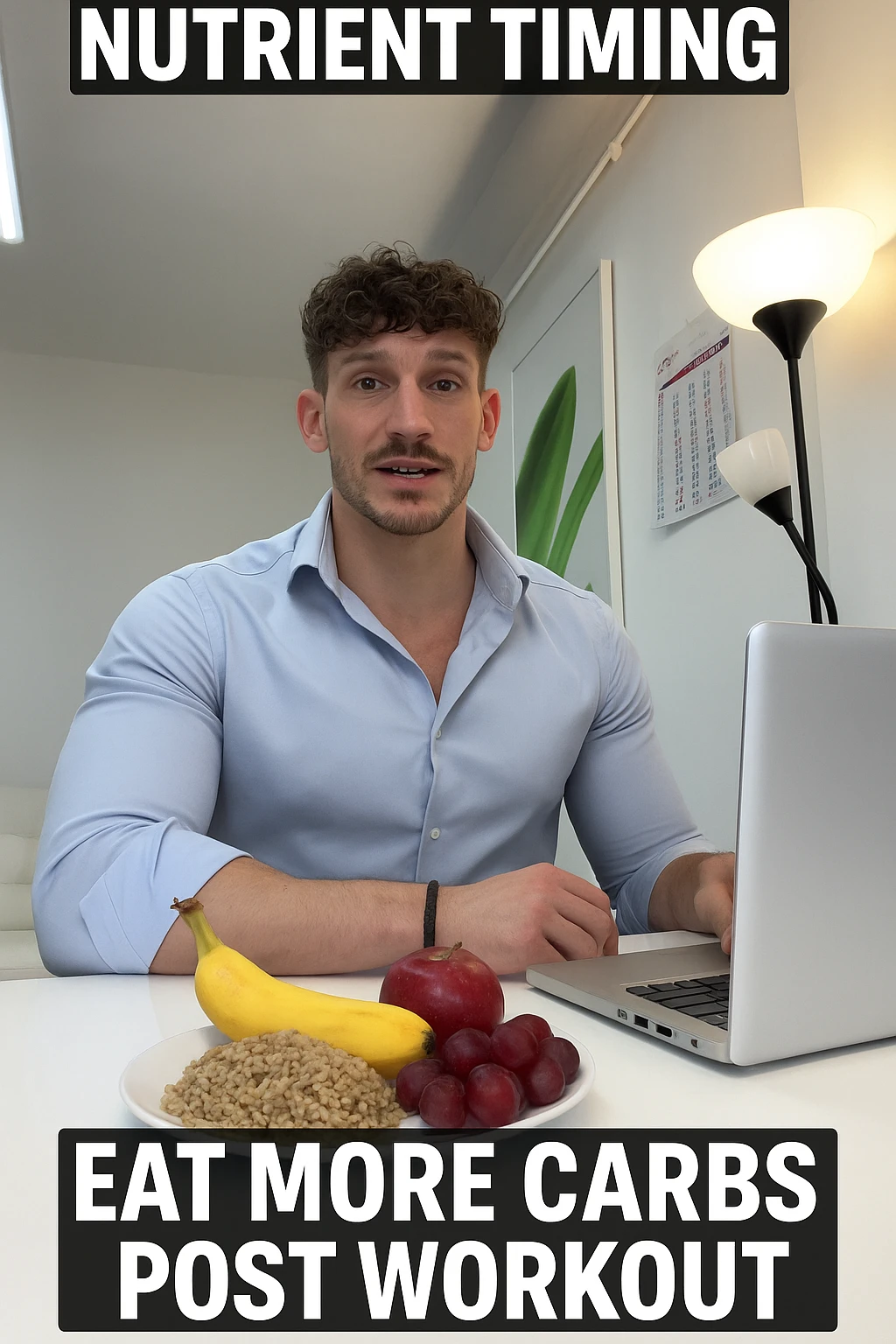 Uomo che sfrutta un timing di nutrienti per mangiare più carbo post workout emoji