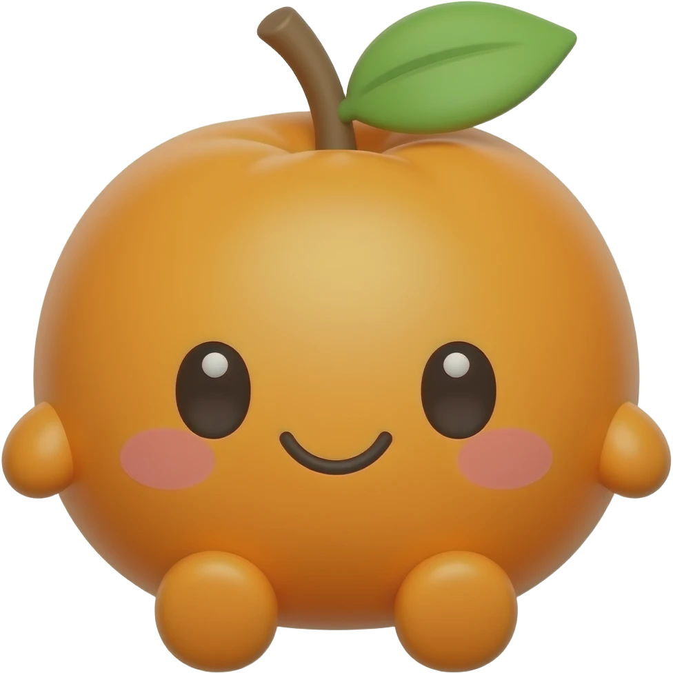 Kawaii naranja mini emoji