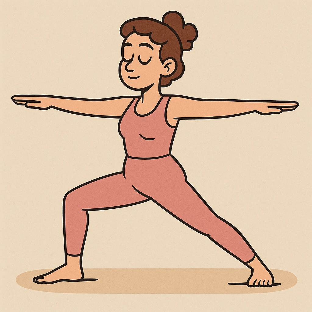 full body person doing yoga in a pink outfit, simple background, clear pose, calm and focused expression emoji
