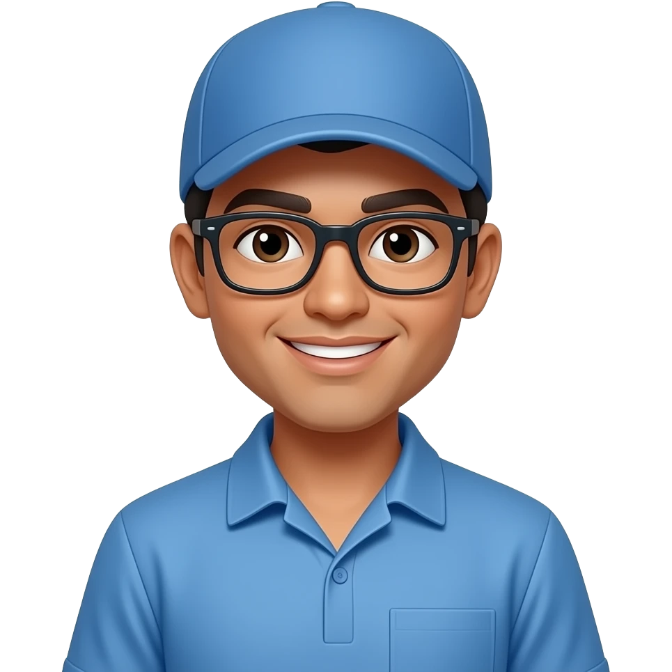 给我生成一个support worker的emoji，印度人的感觉，要特征明显，是supporter worker, 不要这种伪3d的感觉，就是最平面的3d emoji