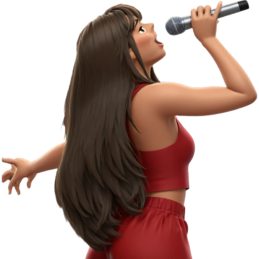 girl singing with microphone emoji