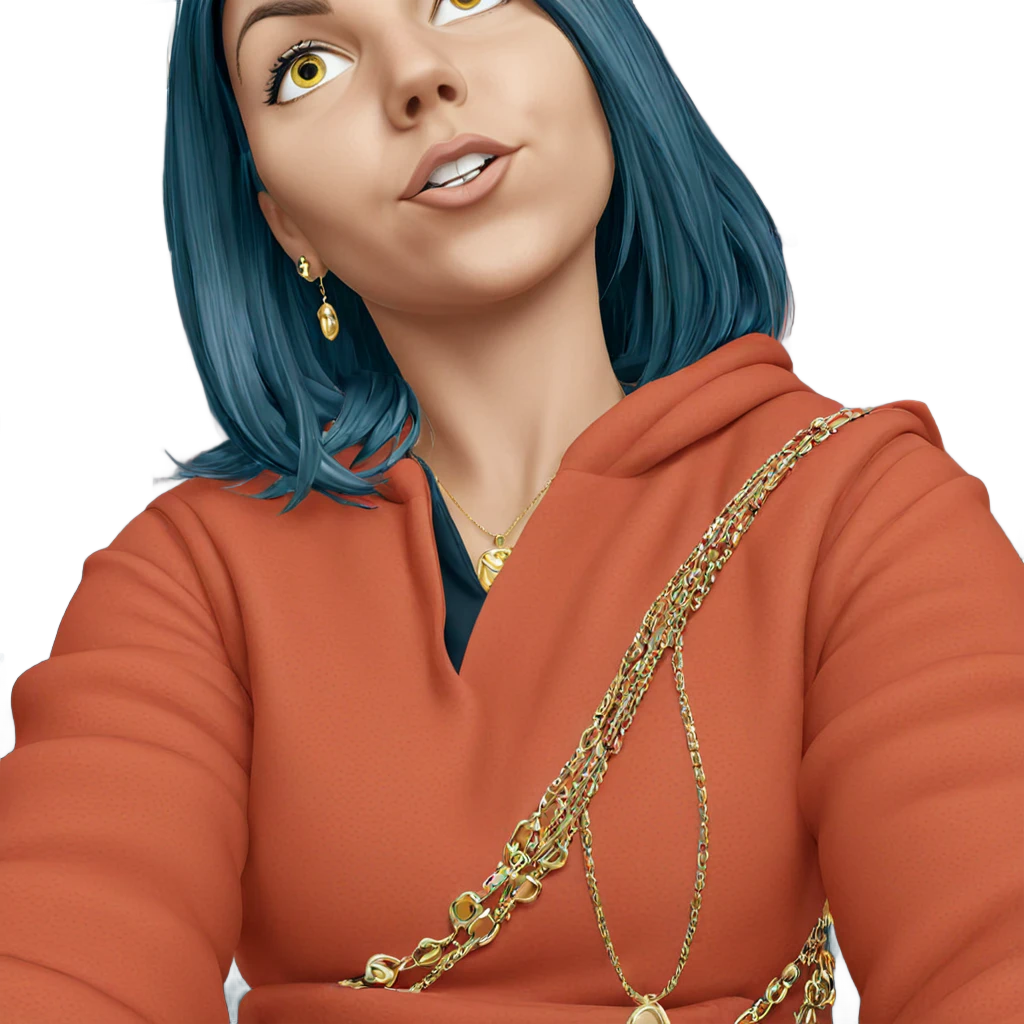 girl in car with jewelry emoji