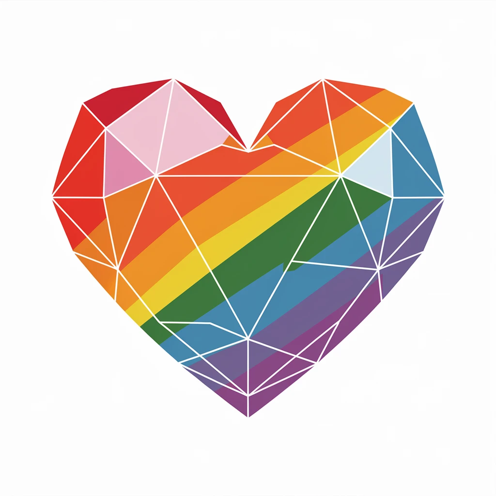 heart with a prism rainbow effect emoji