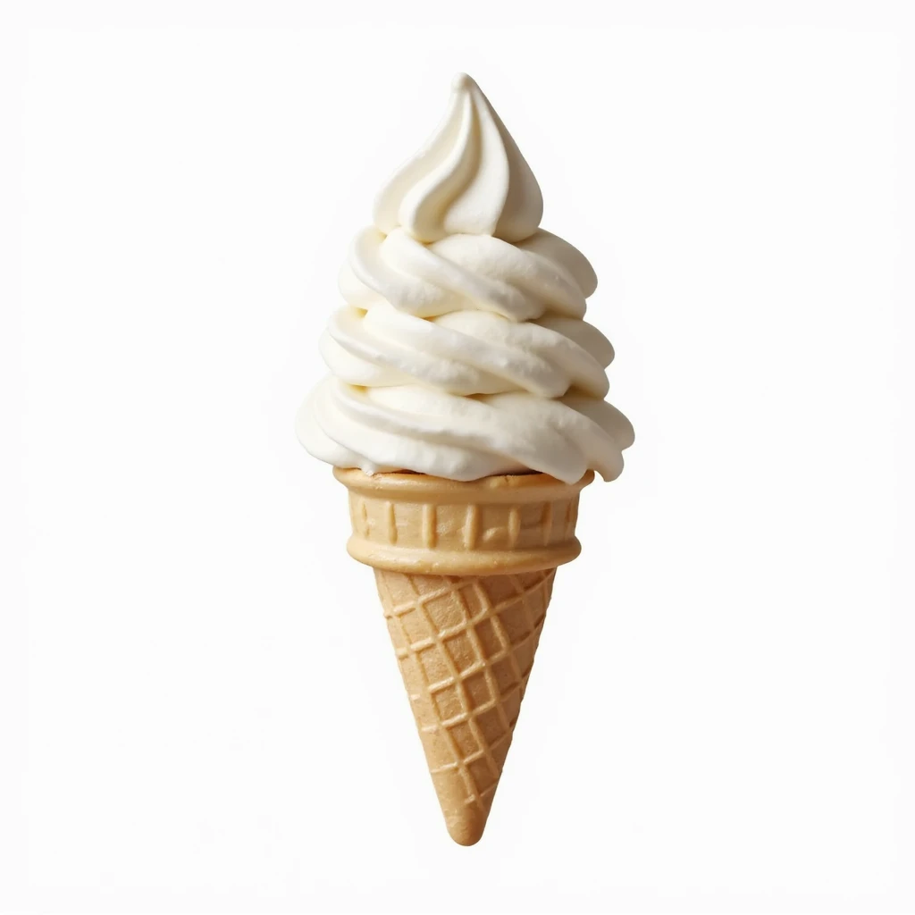 photorealistic icon of an ice cream cone on white background emoji