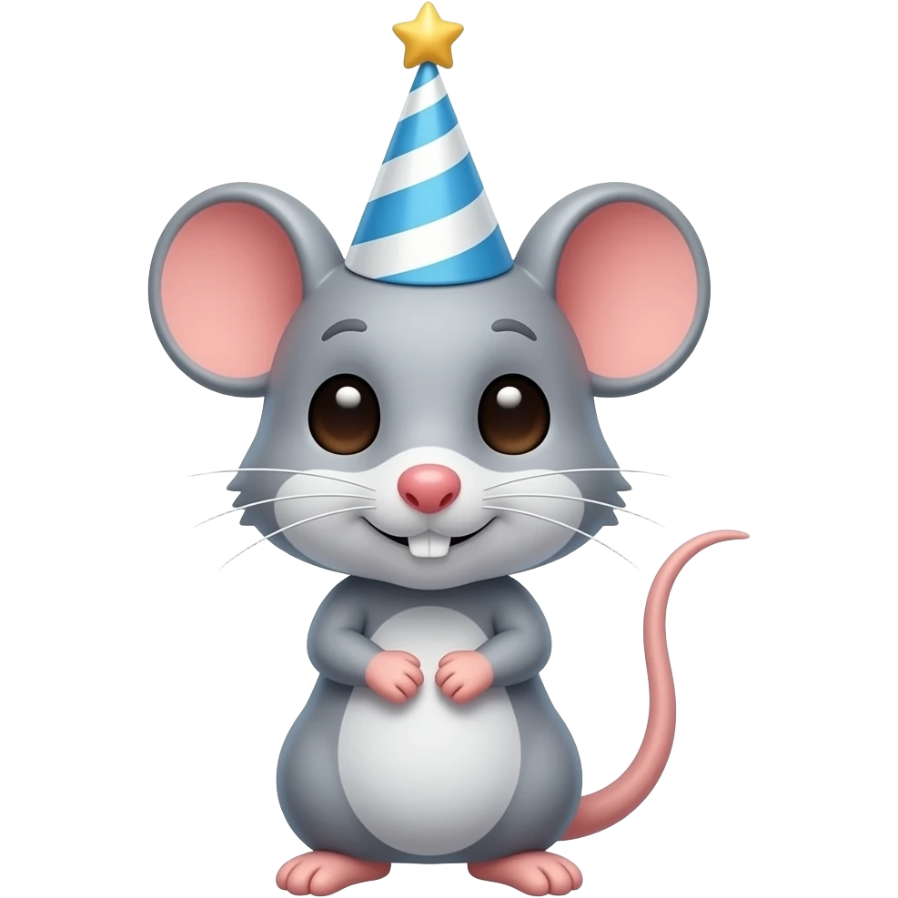 LITTLE GLADY MOUSE WITH BIRTHDAY HAT ON emoji