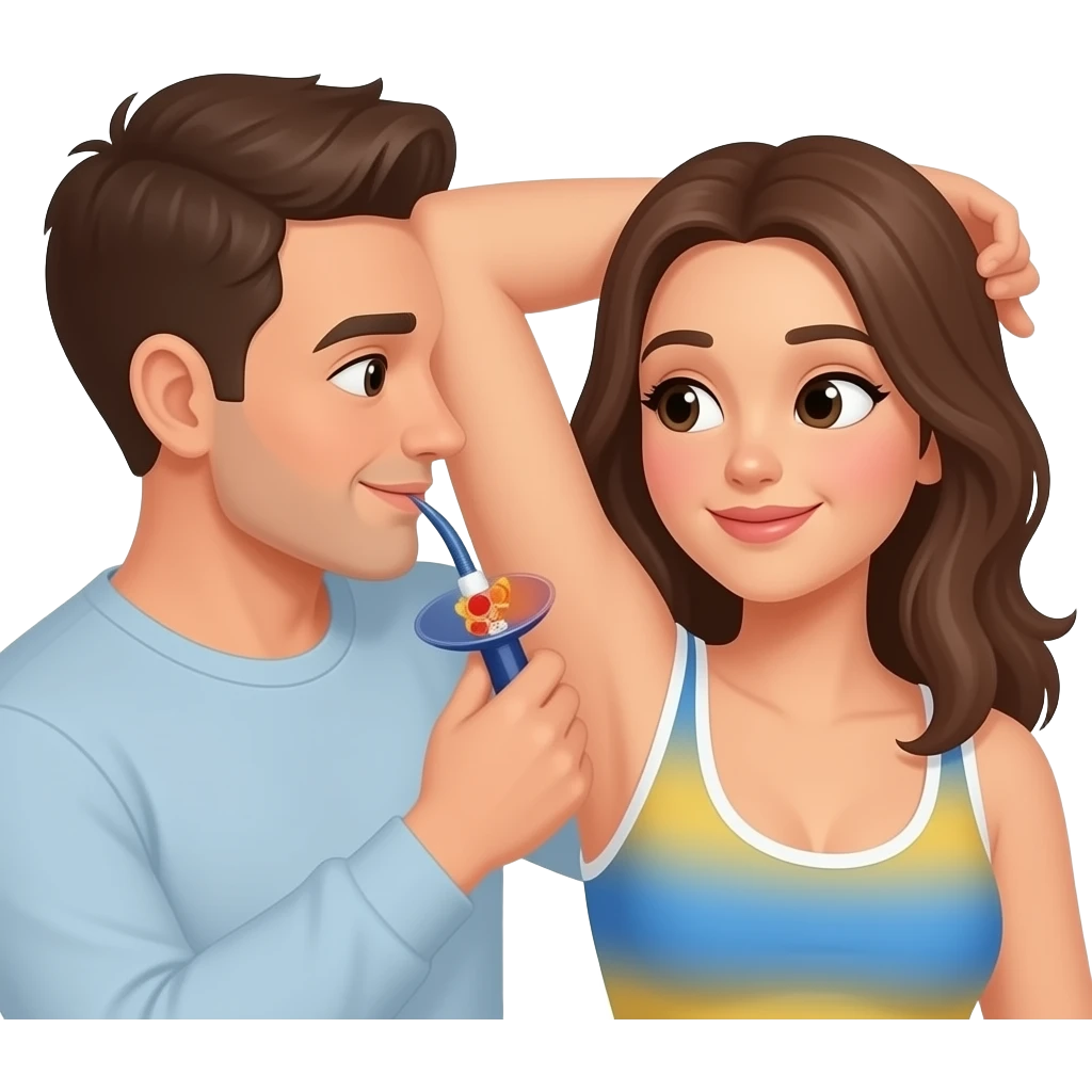 Mak male Armpit sniffing female emoji