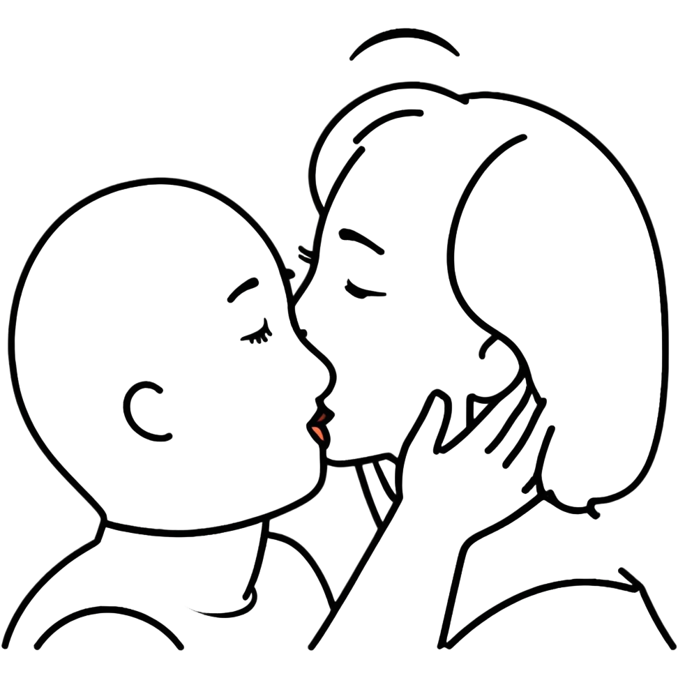 Black person making out with a white person emoji