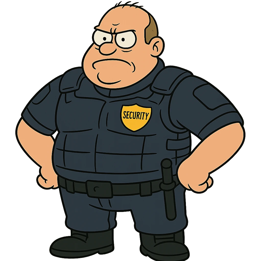 security guard with little hair and reinforced uniform emoji
