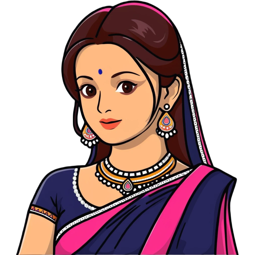 Aishwarya Rai in a lehenga, traditional Indian bridal outfit, jewelry emoji