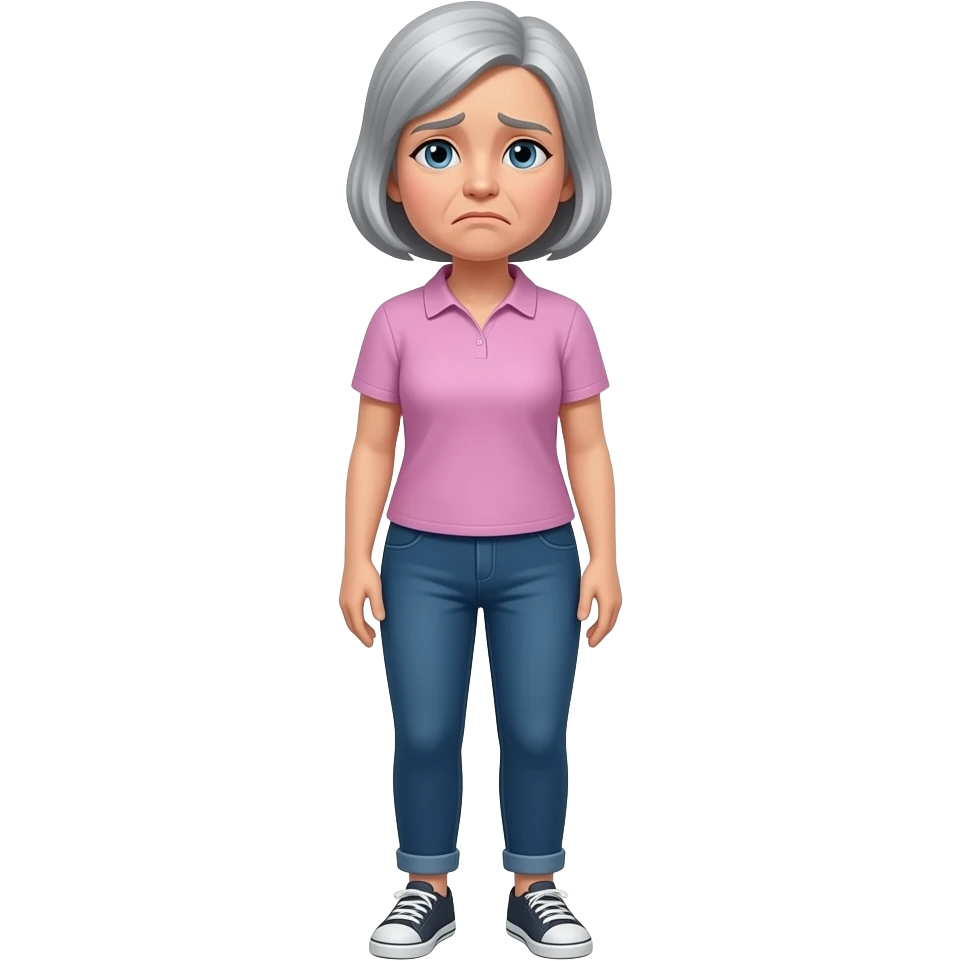 adulta mayor triste de cuerpo completo delgada emoji