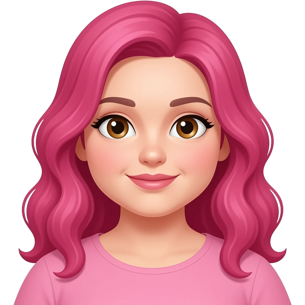 fat body female white skin hazel eyes and hot pink wavy hair emoji