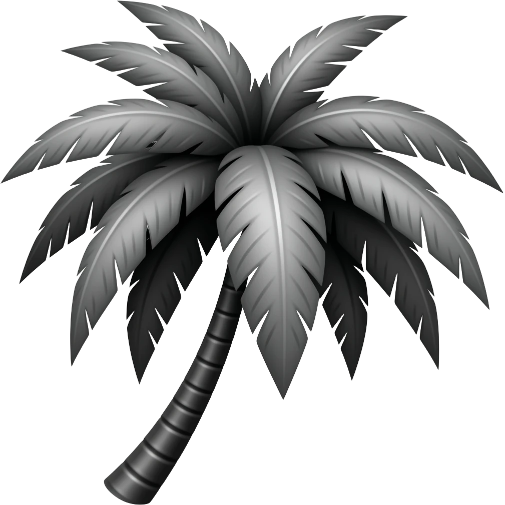Palmera blanco y negro emoji