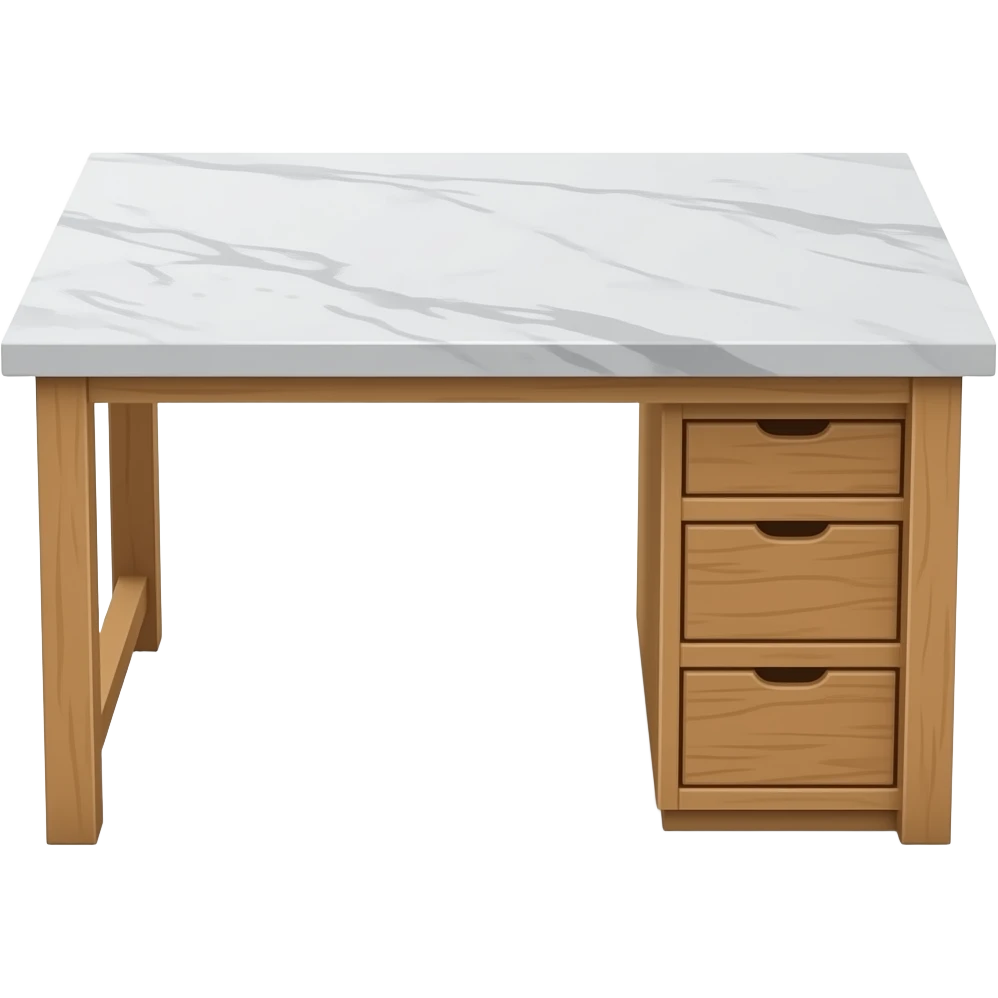 Marble desk with wooden legs emoji