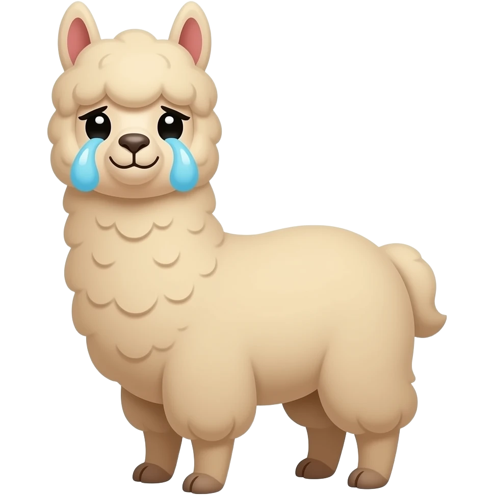 альпака плаче і дивиться прямо мила мультяшна emoji
