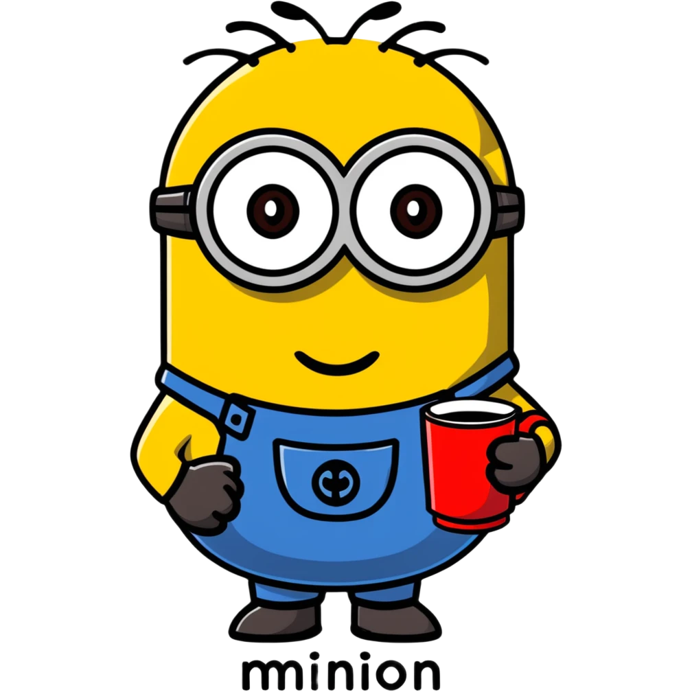 minion holding a red cup in its right hand emoji