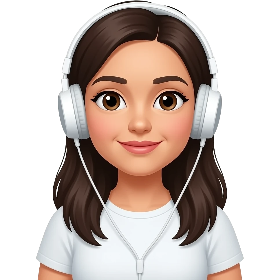 latin young mom with ipod emoji