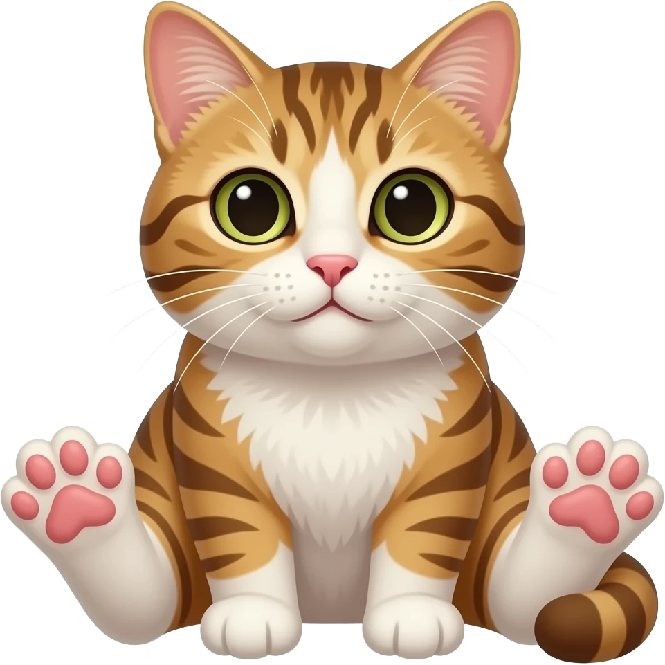 A cat spreading his toes and they are close to the camera emoji