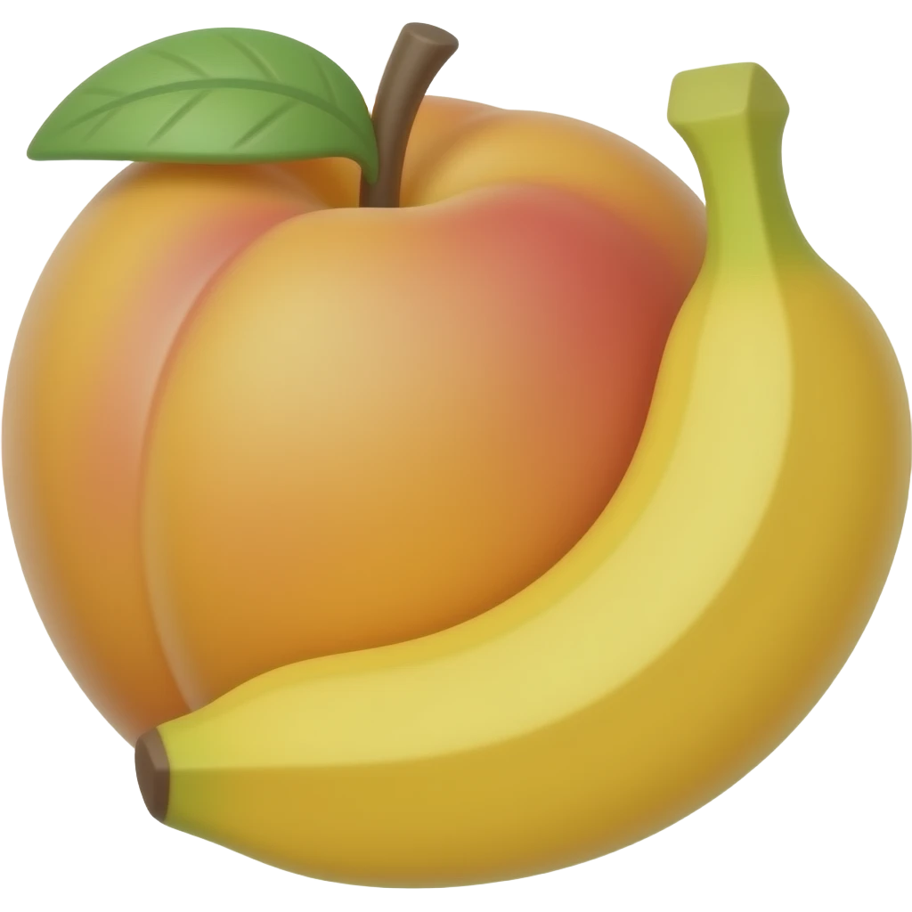 Banana and a peach emoji