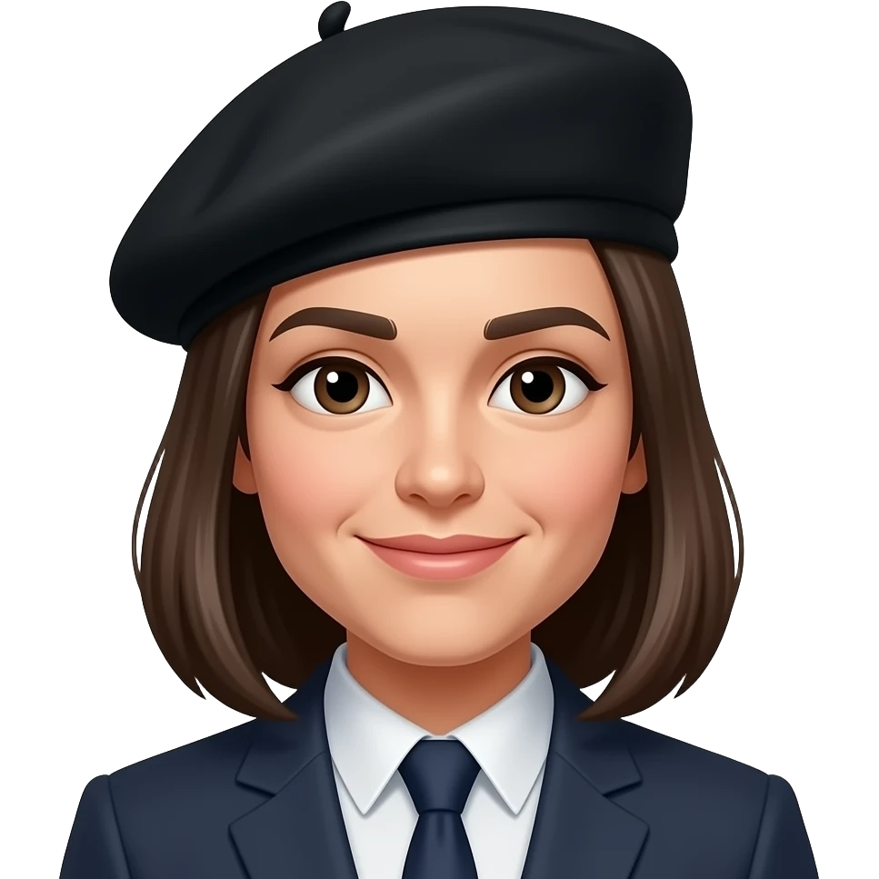 ios emoji of a french black beret emoji