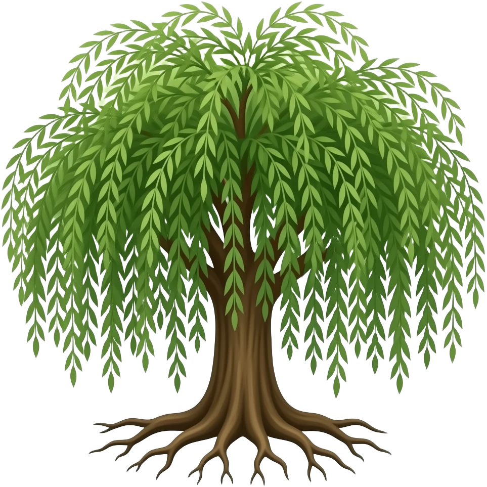willow tree with roots emoji