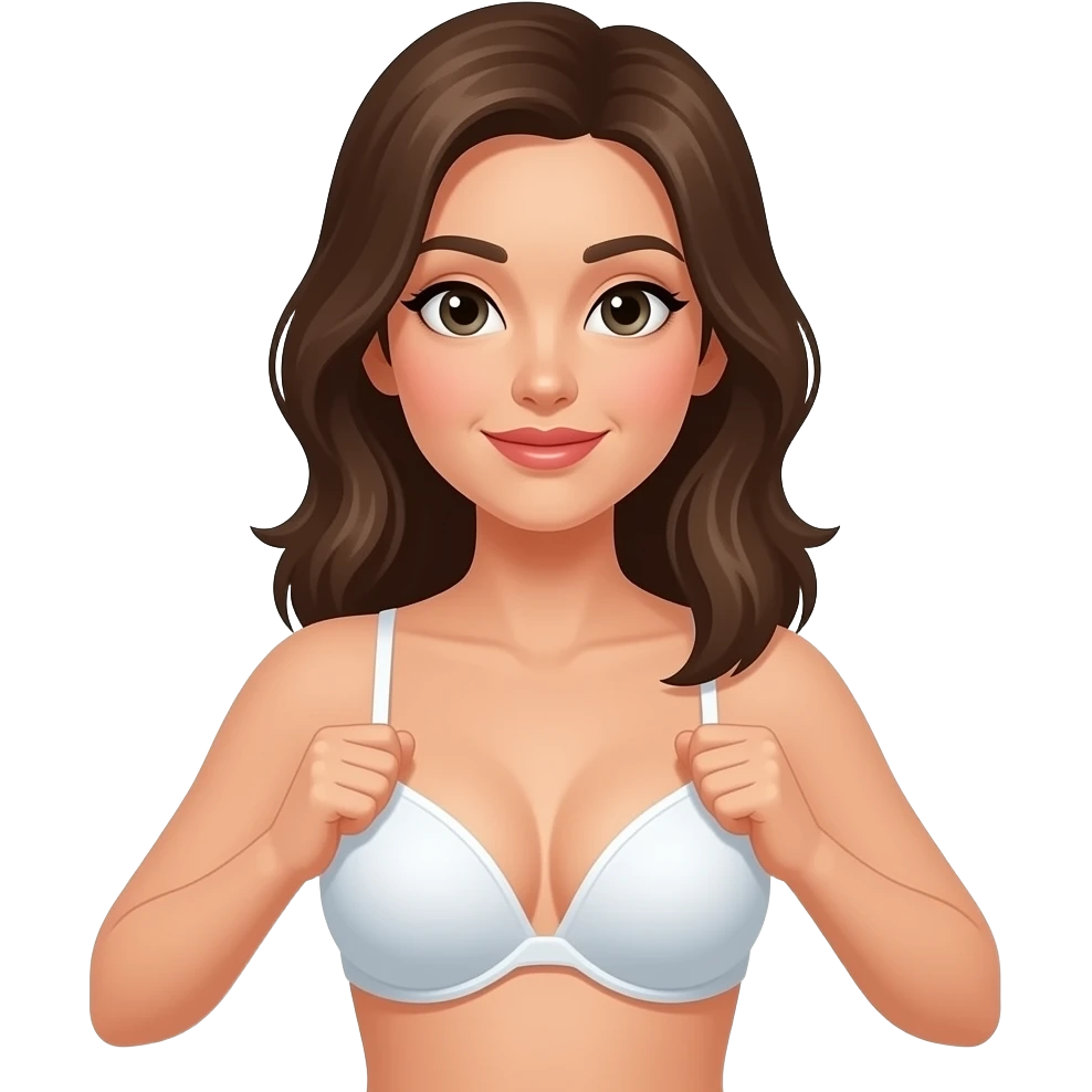 A woman takes off her bra emoji