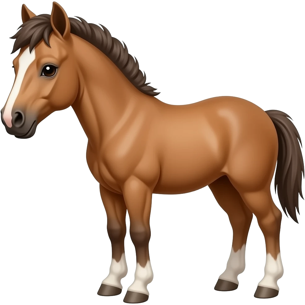 un caballito bebé saludando de color marroncito beige emoji