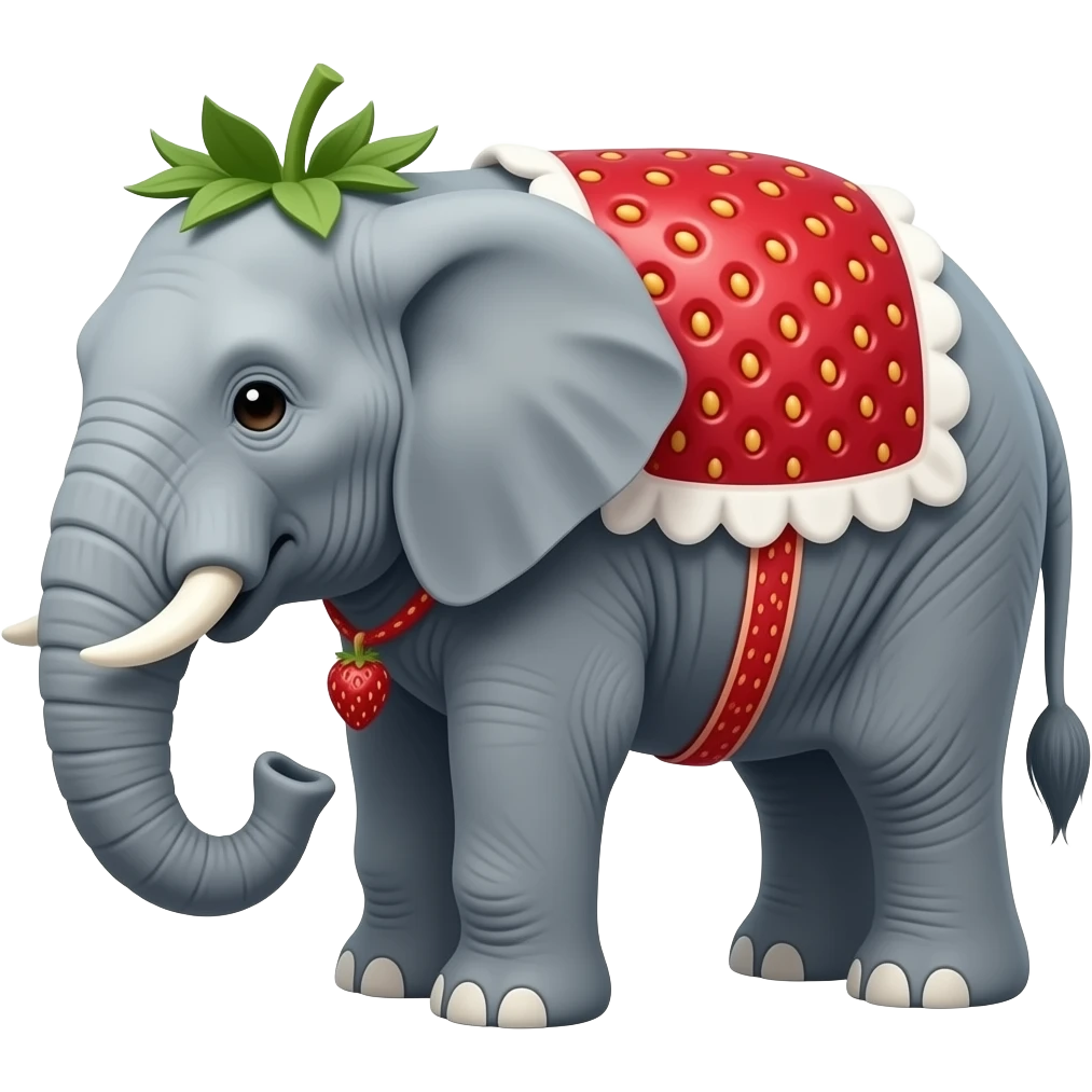 Strawberry elephant emoji